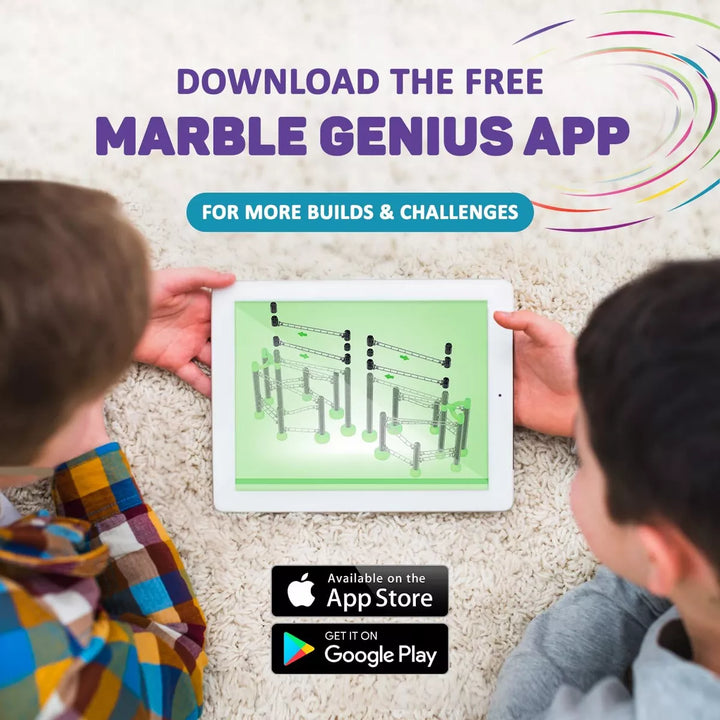 Marble Genius Marble Rails Jumps Set:10 Piece Marble Run (2 Standard Jumps, 3 Small Jumps, 5 Catches), Add-On for Marble Rails
