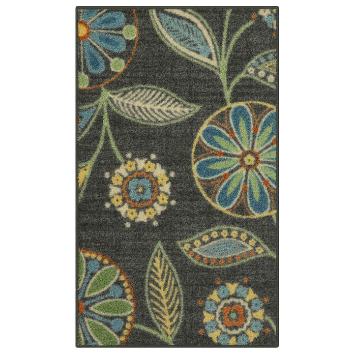 Maples Rugs Reggie Floral Kitchen Rugs Non Skid Washable Accent Area Carpet [Made in USA], Multi, 1'8" x 2'10" 1'8 x 2'10 Multi Color