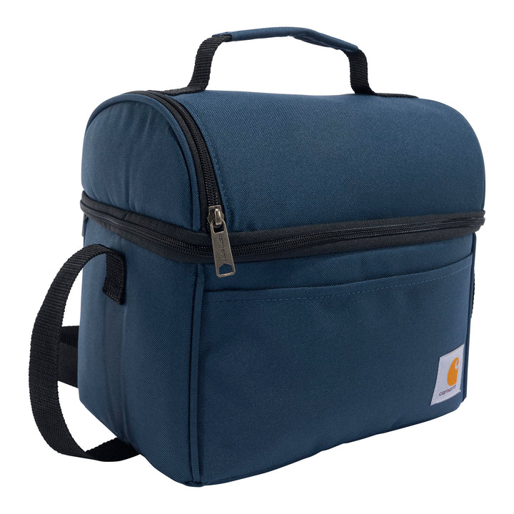 Carhartt Insulated 12 Can Dual Compartment Lunch Cooler, Durable Fully-Insulated Lunch Box, Navy