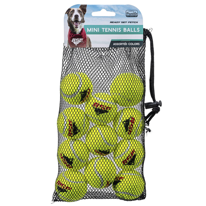 Franklin Pet Supply RSF Squeak Mini 1.75" Tennis Balls - Dog Toy Squeaks When Squeezed - (Pack of 12) - for Small Dogs - Squeaker Noise 12 Pack - Mini Size