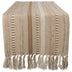 DII Farmhouse Braided Stripe Table Runner Collection, 15x72 (15x77, Fringe Included), Stone 15x72" (15x77", Fringe Included) Striped