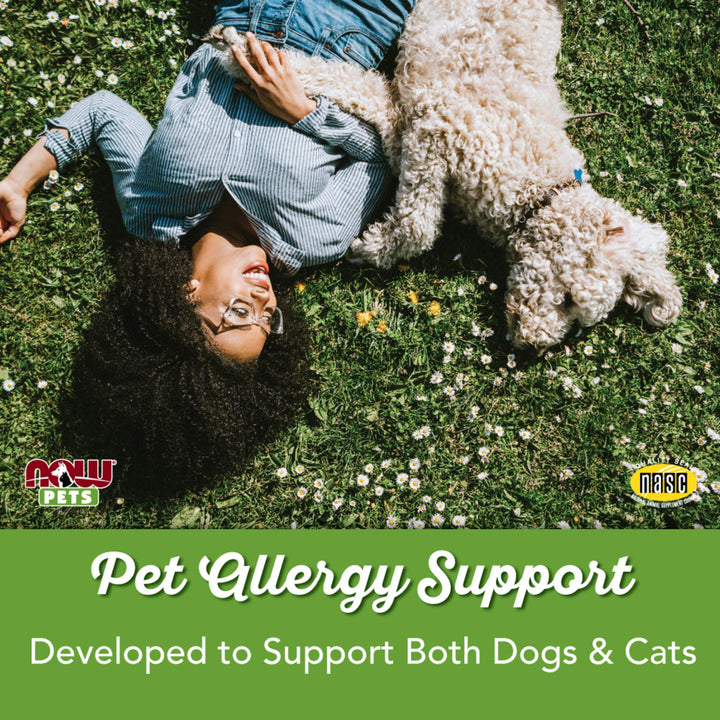 NOW Pet Health, Pet Allergy Supplement, Formulated for Cats & Dogs, NASC Certified, 75 Chewable Tablets Green/Yellow w/Speckles