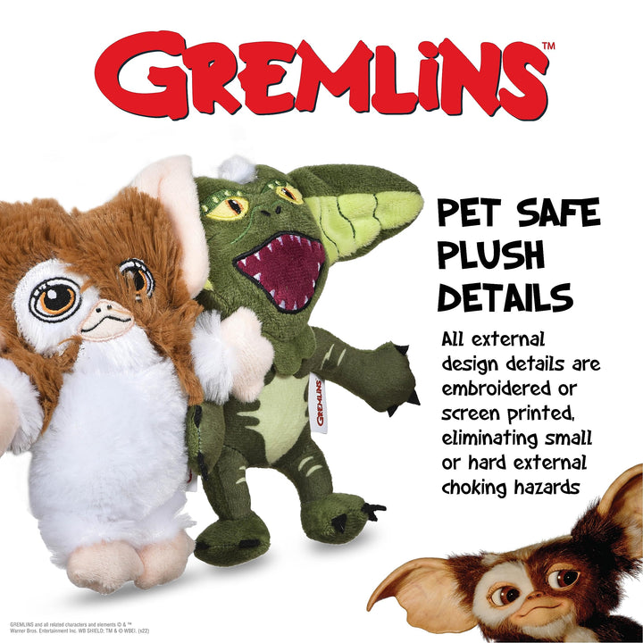 Warner Bros Horror 2Pc Halloween Gremlins Plush Toys for Dogs | Gremlins Stripes and Mogwai Plush Dog Toys | Medium | Classic Movie Toys for All Dogs, Official Dog Toy Product of WB for Pets Mogwai & Stripes 6 Inch - 2 Pack