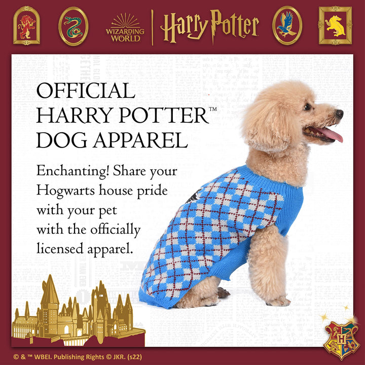 Harry Potter: Ravenclaw Pet Sweater - Large | Large Harry Potter Costumes for Dogs| Harry Potter Dog Apparel & Accessories for Hogwarts Houses, Ravenclaw