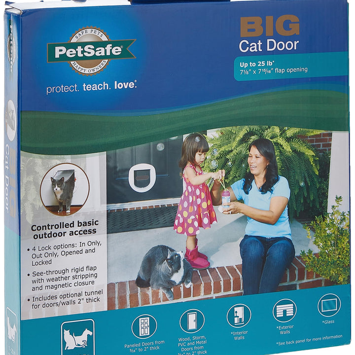 PetSafe Exterior / Interior Cat Door: Staywell Big Cat 4-Way Locking Pet Door Flap for Large Cats- Tinted Privacy Door- Weatherproof, Durable Door Frame- DIY Easy Install with Hardware Kit Included Big Cat Door