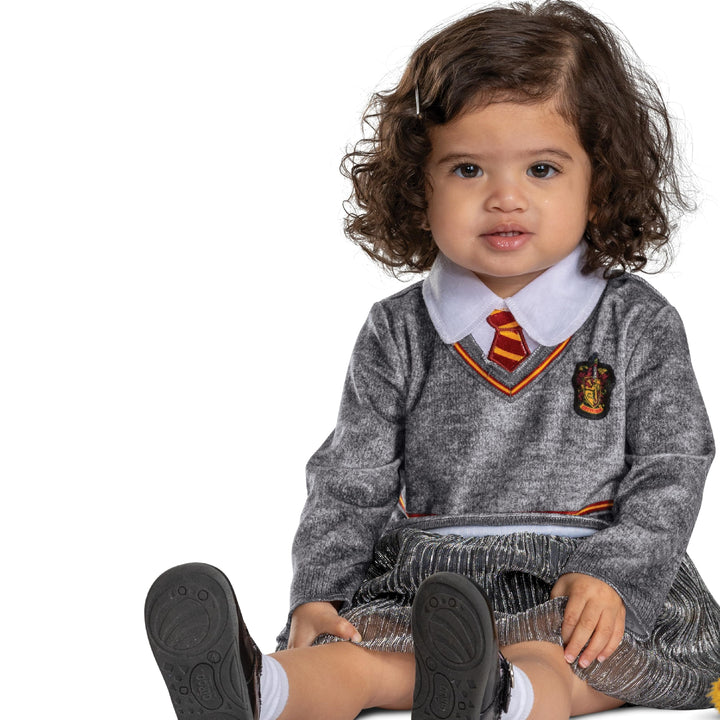 Disguise Infant Gryffindor Hermione Posh Infant Costume, Official Wizarding World Harry Potter Halloween Costumes for Babies (6-12 mths)