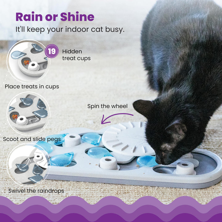 Catstages by Nina Ottosson Rainy Day Puzzle & Play - Interactive Cat Treat Puzzle