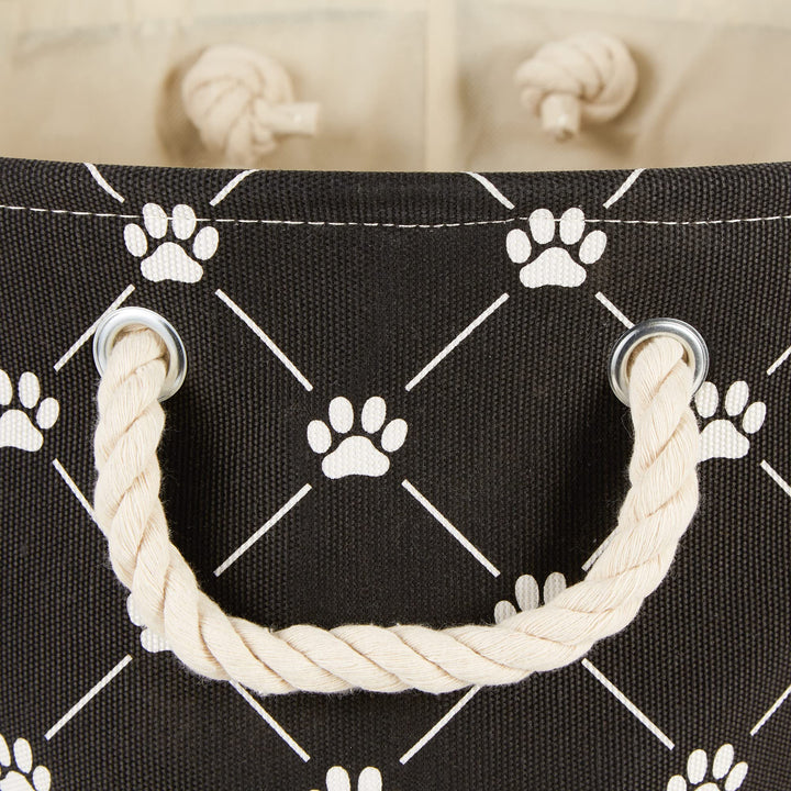 Bone Dry Pet Storage Collection Paw and Bone Print, Small Rectangle, 14x8x9, Black Trellis Small Rectangle, 14x8x9"