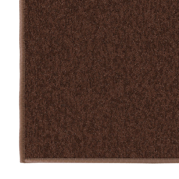 Machine Washable Modern Solid Design Non-Slip Rubberback 2x3 Traditional Area Rug for Entryway, Bedroom, Kitchen, Bathroom, 2'3" x 3', Brown Solid Brown Entryway - 2'3" x 3'