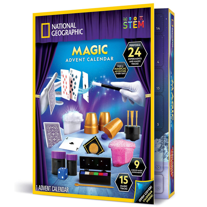 NATIONAL GEOGRAPHIC Science Kit & Rock Collection Advent Calendar 2024 – Jumbo Advent Calendar with 24 Days of Science Experiments, Gemstones & More for Kids, STEM Projects for Kids Ages 8-12 Science Advent