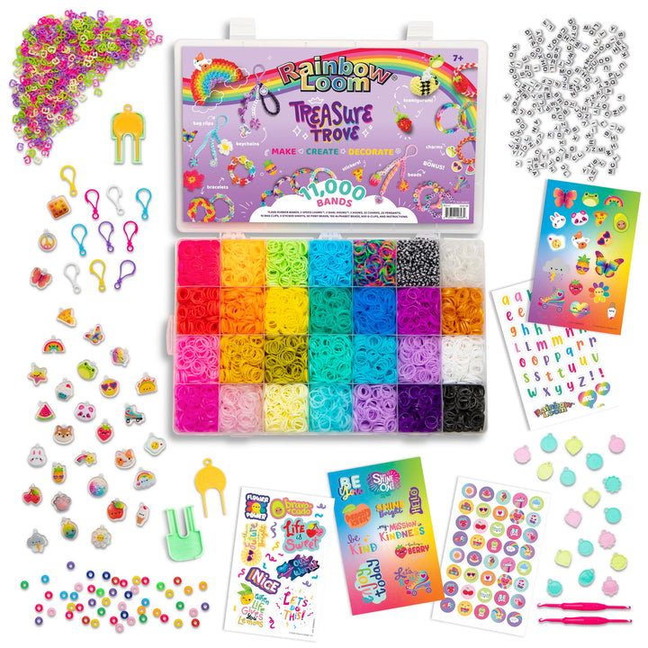 Rainbow Loom: Treasure Trove - DIY Rubber Band Bracelet Craft Kit with Case - 11,000 Loom Bands & Accessories, Design & Create, Ages 7+  Exclusive