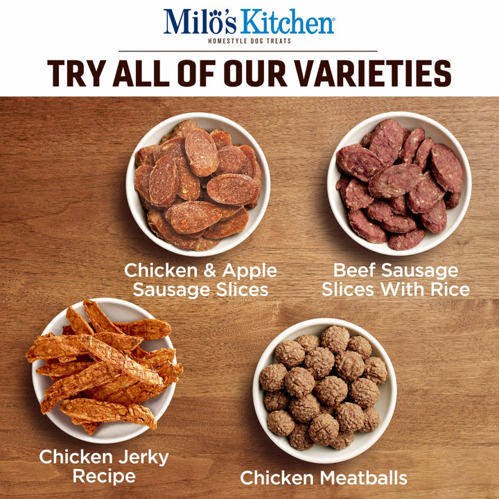 Milo's Kitchen Dog Treats, Beef Sausage Slices with Rice, 18 Ounce 1.13 Pound (Pack of 1)