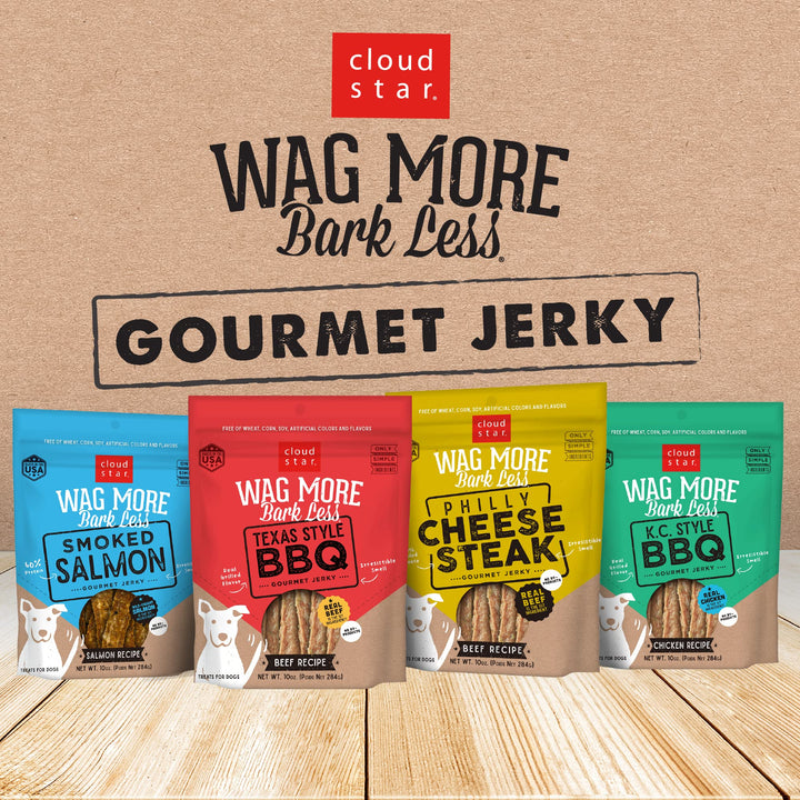 Cloud Star Wag More Bark Less - Dog Treats - Jerky - Philly Cheesesteak Beef - 10 oz Pouch