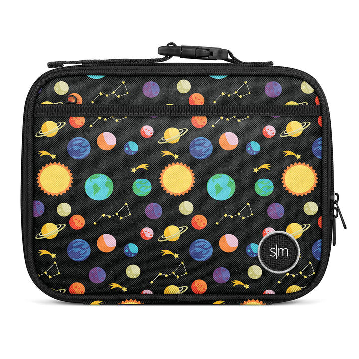 Simple Modern Kids Lunch Box for Toddler | Reusable Insulated Bag for Boys | Meal Containers for School with Exterior and Interior Pockets | Hadley Collection | Solar System Polyester -Solar System