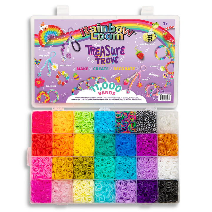 Rainbow Loom: Treasure Trove - DIY Rubber Band Bracelet Craft Kit with Case - 11,000 Loom Bands & Accessories, Design & Create, Ages 7+  Exclusive