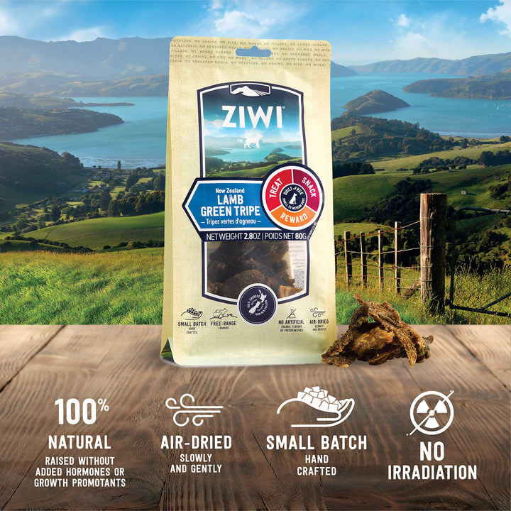 ZIWI Dog Chews and Treats – All Natural, Air-Dried, Single Protein, Grain-Free, High-Value Treat, Snack, Reward (Lamb Green Tripe) 2.8 Ounce (Pack of 1) Lamb Green Tripe