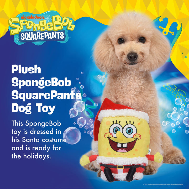 Holiday 9” Figure Plush Dog Toys with Squeaker | Dog Toys for Spongebob Fans | Squeaky Dog Toys, Spongebob Santa Toy, Dog Plush Toy SpongeBob Santa Plush 9 Inch