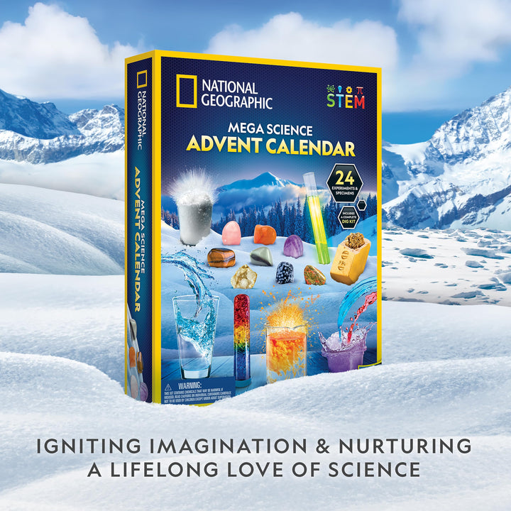 NATIONAL GEOGRAPHIC Science Kit & Rock Collection Advent Calendar 2024 – Jumbo Advent Calendar with 24 Days of Science Experiments, Gemstones & More for Kids, STEM Projects for Kids Ages 8-12 Science Advent