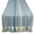 DII Farmhouse Braided Stripe Table Runner Collection, 15x72 (15x77, Fringe Included), Stonewash Blue 15x72" (15x77", Fringe Included) Striped