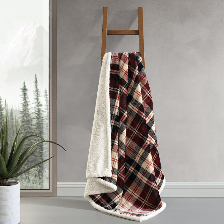 Eddie Bauer - Throw Blanket, Super Soft Reversible Sherpa Fleece Bedding, Ideal Christmas & White Elephant Gifts, Cozy Plaid Throw Blankets for Couch (Elk Stance Grey, Throw) Elk Stance Grey/White Animal