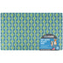 Drymate Pet Bowl Placemat, Dog & Cat Food Feeding Mat - Absorbent Fabric, Waterproof Backing, Slip-Resistant - Machine Washable/Durable (USA Made) (12” x 20”) (Structure Blue & Green) Small (12" x 20") Structure Blue & Green