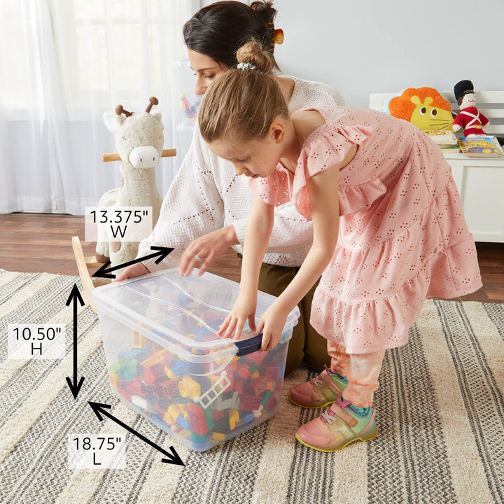 Rubbermaid Cleverstore Under the Bed 70 Qt Wheeled 2-Pack, Clear Storage Bins with Latching Lids, Stackable, BPA-Free, Made in USA Under the Bed - 2 Pack