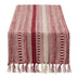 DII Farmhouse Braided Stripe Table Runner Collection, 15x72 (15x77, Fringe Included), Barn Red