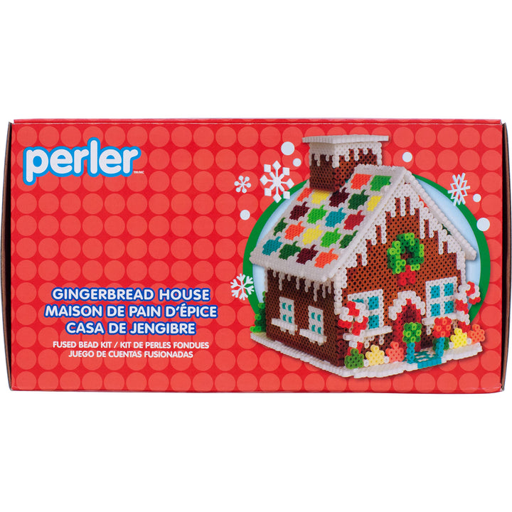 Perler Gingerbread House Christmas Fused Bead Kit for Kids' Crafts, Multicolor 10006 Piece, Small