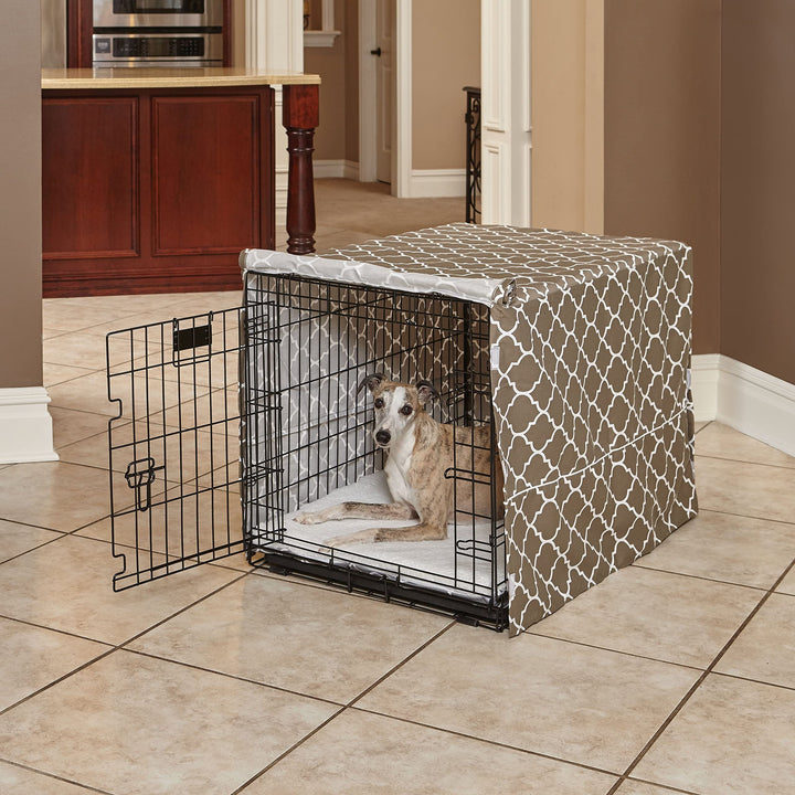 MidWest Homes for Pets Dog Crate Cover, Privacy Dog Crate Cover Fits MidWest Dog Crates, Machine Wash & Dry 36-Inch Brown Geometric Pattern