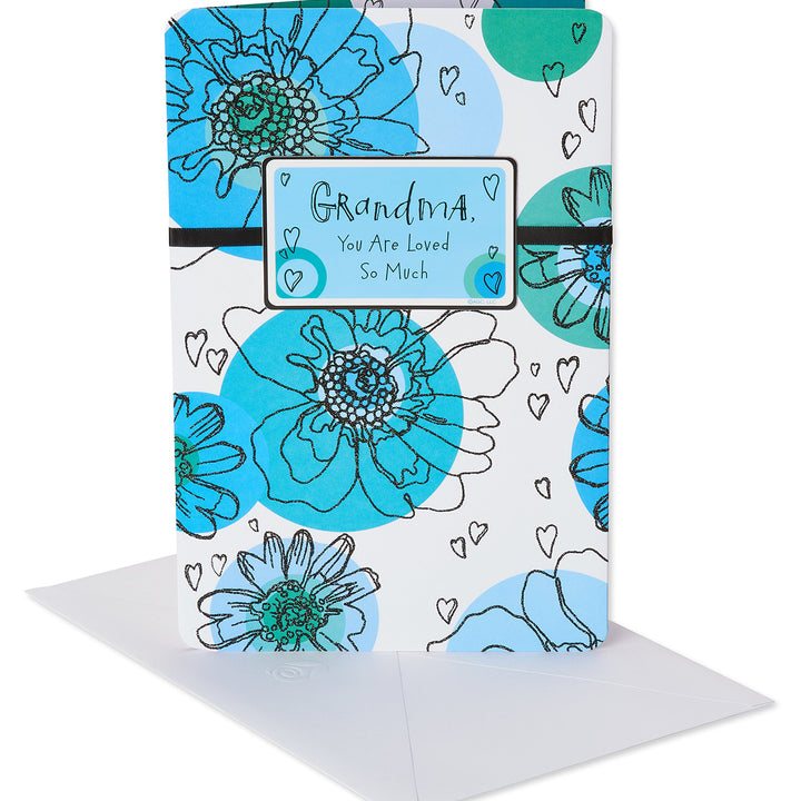 American Greetings Birthday Card for Grandma (Blue Floral)