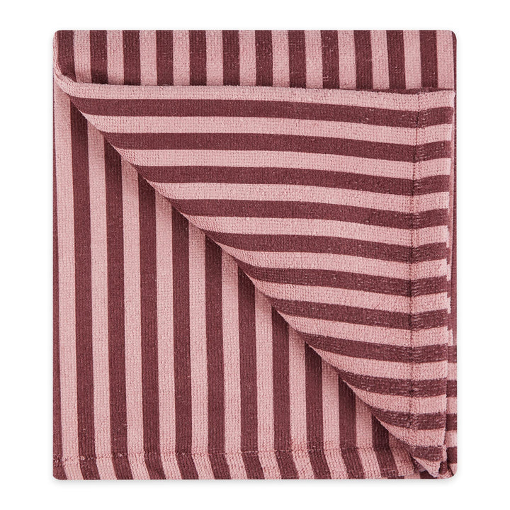 Bone Dry Pet Grooming Towel Collection Absorbent Microfiber X-Large, 41x23.5", Striped Cranberry