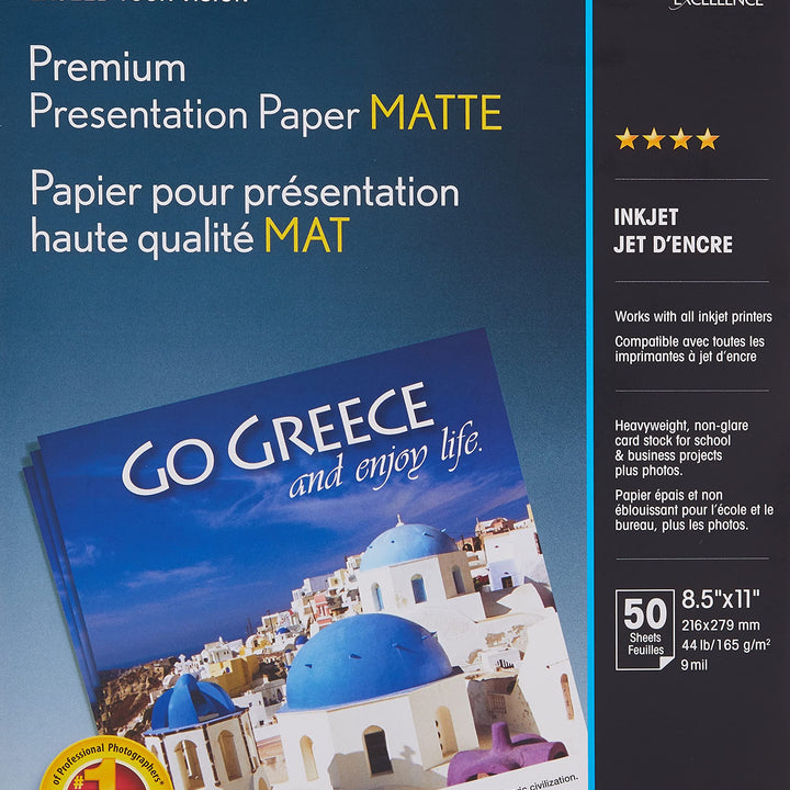 Epson Heavyweight 8.5x11 Matte Paper, 50 Sheets (S041257), 50 Count (Pack of 1)