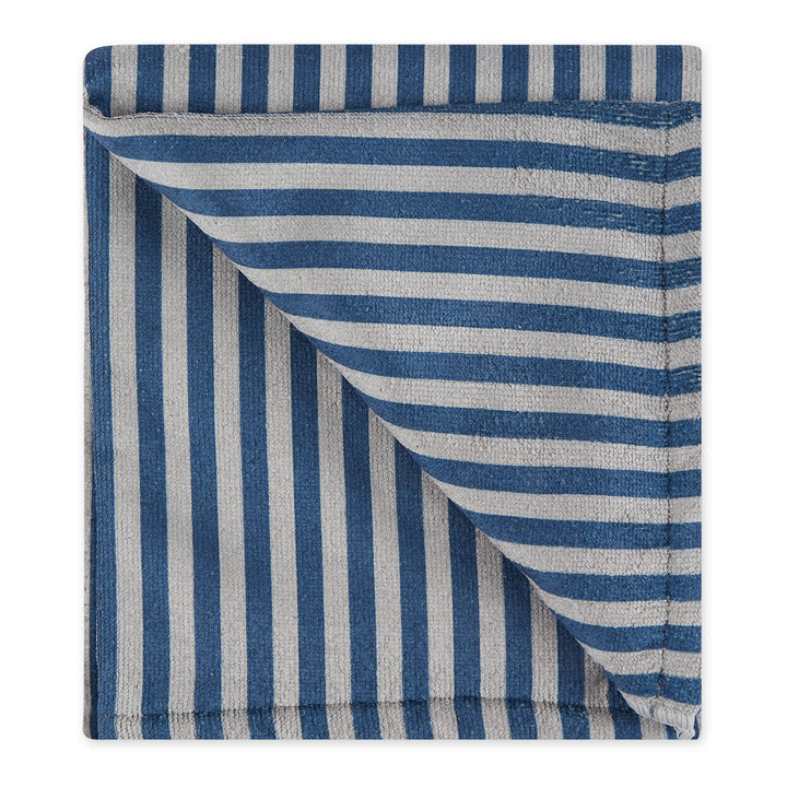 Bone Dry Pet Grooming Towel Collection Absorbent Microfiber X-Large, 41x23.5", Striped Navy