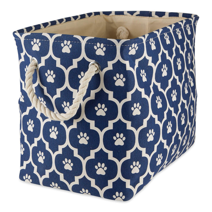 Bone Dry Pet Storage Collection Lattice Paw Print, Medium Rectangle, Nautical Blue