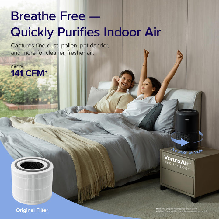 LEVOIT Air Purifiers for Home Bedroom, Smart WiFi, HEPA Sleep Mode for Home Large Room, Quiet Cleaner for Pet Hair, Allergies, Dust, Smoke, Pollon, White Noise, Alexa Control, Core300S-P, White WIFI enabled Purifier