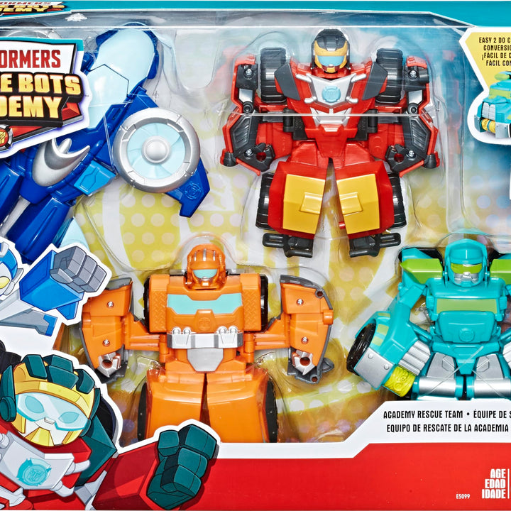 Playskool Heroes Transformers Rescue Bots Academy Team Pack, 4 Collectible 4.5-inch Converting Action Figures, Toys for Kids Ages 3 and Up Characters