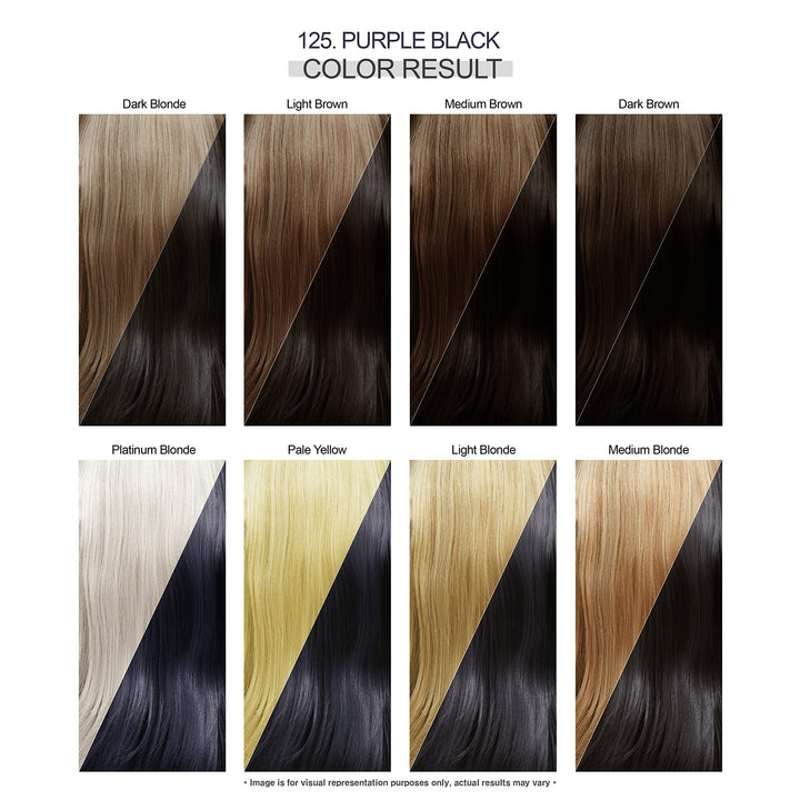 Adore Semi Permanent Hair Color - Vegan and Cruelty-Free Black Hair Dye - 4 Fl Oz - 125 Purple Black (Pack of 2)