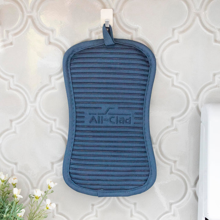 Silicone Pot Holders for Kitchen, 100% Cotton, Heat-Resistant Up to 500 Degrees, 2 Pack Cornflower All-Clad Textiles