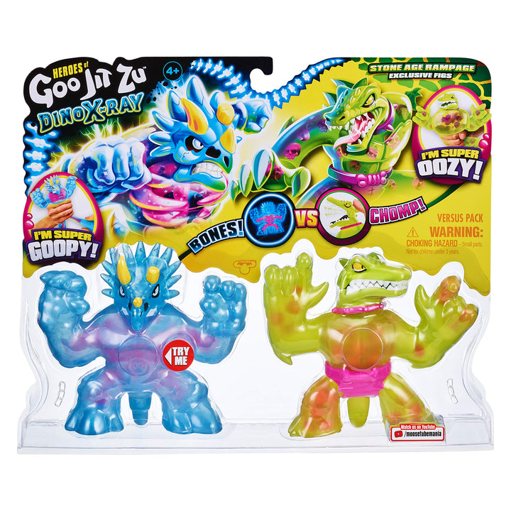 Heroes of Goo Jit Zu Dino X-Ray Stone Age Rampage Versus Pack - Tritops vs Shredz 2 piece set Dino X-Ray Tritops Vs Shredz