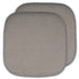 Sweet Home Collection Memory Foam Chair Cushion Honeycomb Pattern Solid Color Slip Non Skid Rubber Back Ultimate Comfort and Softness Rounded Square 16" x 16" Seat Cover, 2 Pack, Silver