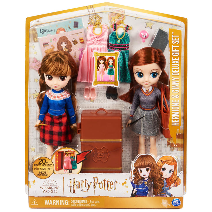 Wizarding World Harry Potter, Hermione Granger & Ginny Weasley Deluxe 8-inch Dolls & Accessories Gift Set, Over 20 Pieces, Kids Toys for Ages 6 and up