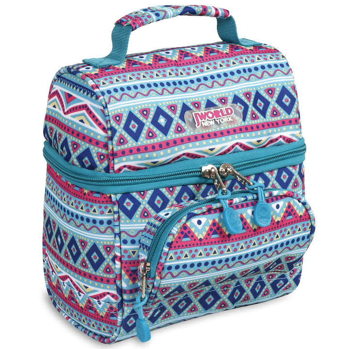 J World Corey Kids Lunch Bag. Insulated Lunch-Box for Boys Girls, Mint Tribal