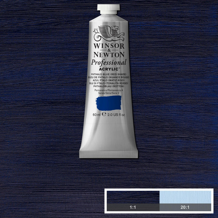 Winsor & Newton Professional Acrylic Paint, 60ml (2-oz) Tube, Phthalo Blue Red Shade 2-oz Tube