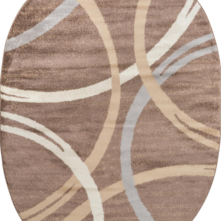 Rugshop Modern Wavy Circles Design Area Rug 2'7" x 4' Red 2'7" x 4'