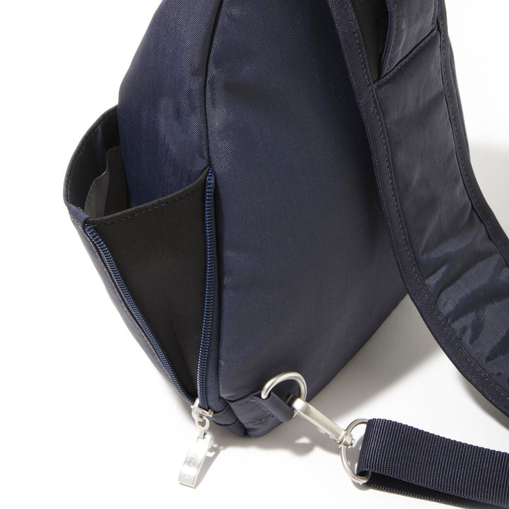 Baggallini Medium Sling Backpack - Lightweight Sling Bag with Convertible Adjustable Shoulder Strap One Size French Navy