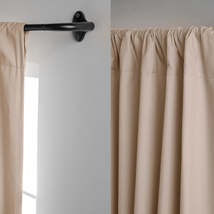 Basics Room Darkening Blackout Curtain Rod - 28" to 48", Black 28" to 48" Single Rod