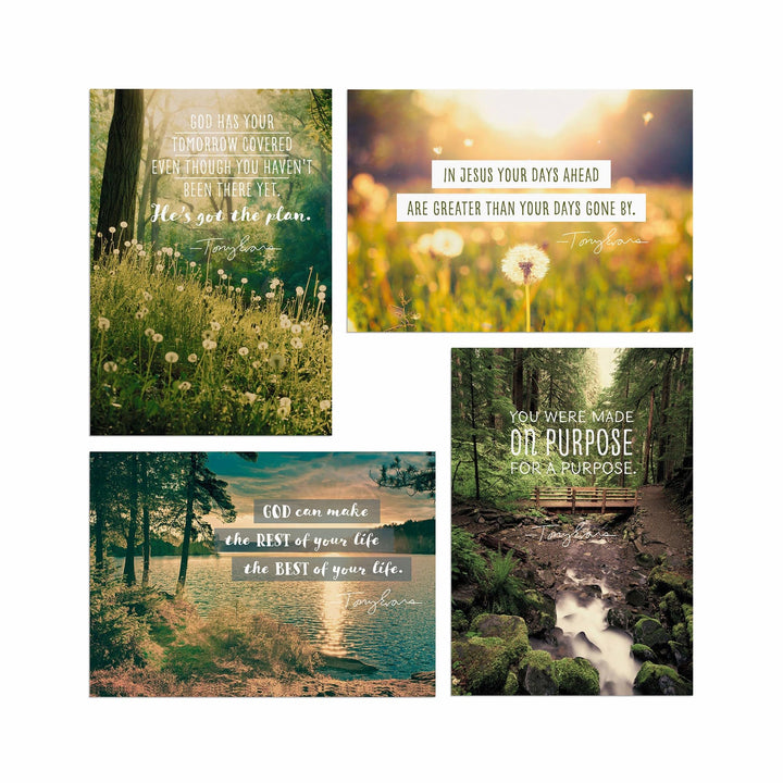 DaySpring - Tony Evans - You Were Made for a Purpose - 4 Design Assortment with Scripture - 12 Birthday Boxed Cards & Envelopes (18562)