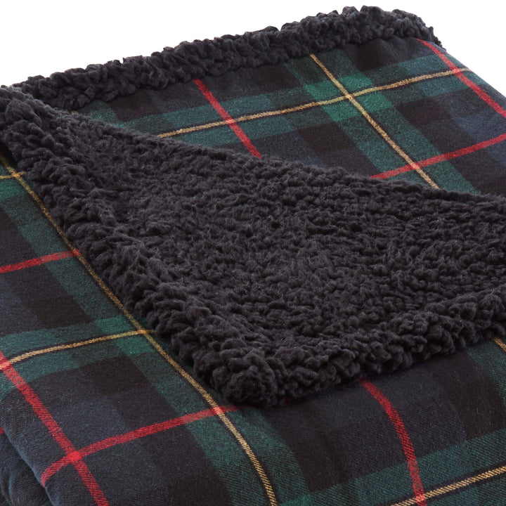 Eddie Bauer - Throw Blanket, Super Soft Reversible Cotton Flannel Sherpa Bedding, Ideal Christmas & White Elephant Gifts, Cozy Plaid Throw Blankets for Couch (Winslow Charcoal, Throw) Winslow Charcoal/Red