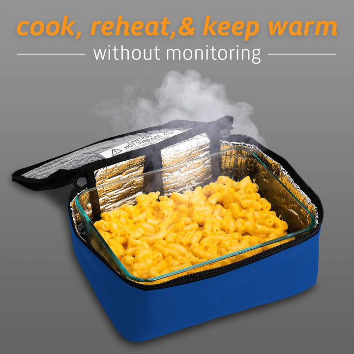 Hot Logic Mini Portable Oven, Blue, 12V Vehicle Plug, 1.5 Quart Capacity, Heats Food in Containers Lunch