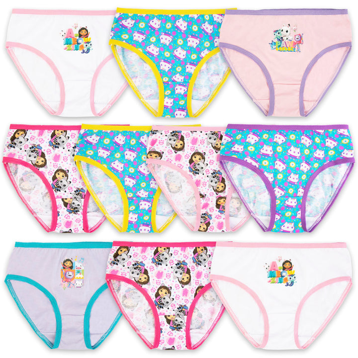 DREAMWORKS GABBY'S DOLLHOUSE Girls'  Exclusive 10-Pack of Soft 100% Combed Cotton Underwear, 2/3t, 4t, 4, 6 and 8 2-3T Gabby10pk